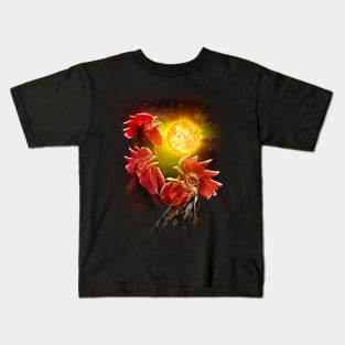 Crowing At The Sun Kids T-Shirt